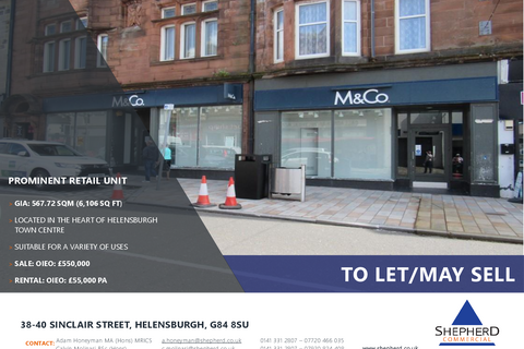 Retail property (high street) for sale, 38-40 Sinclair St Helensburgh G84 8SU