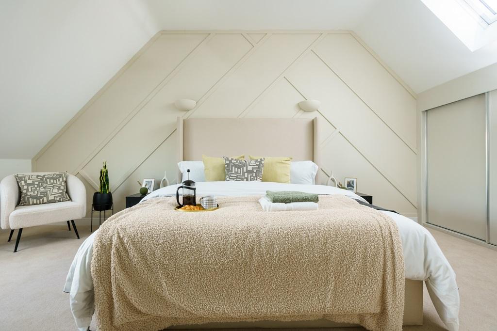 The main bedroom is a sumptuous suite