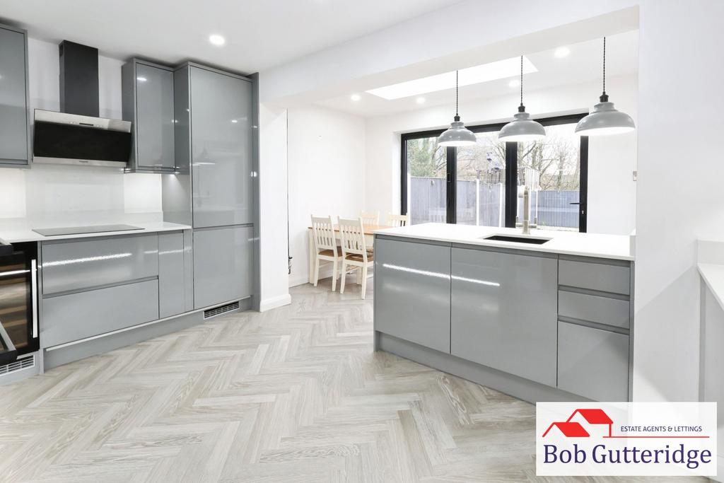 Extended modern fitted kitchen / dining room