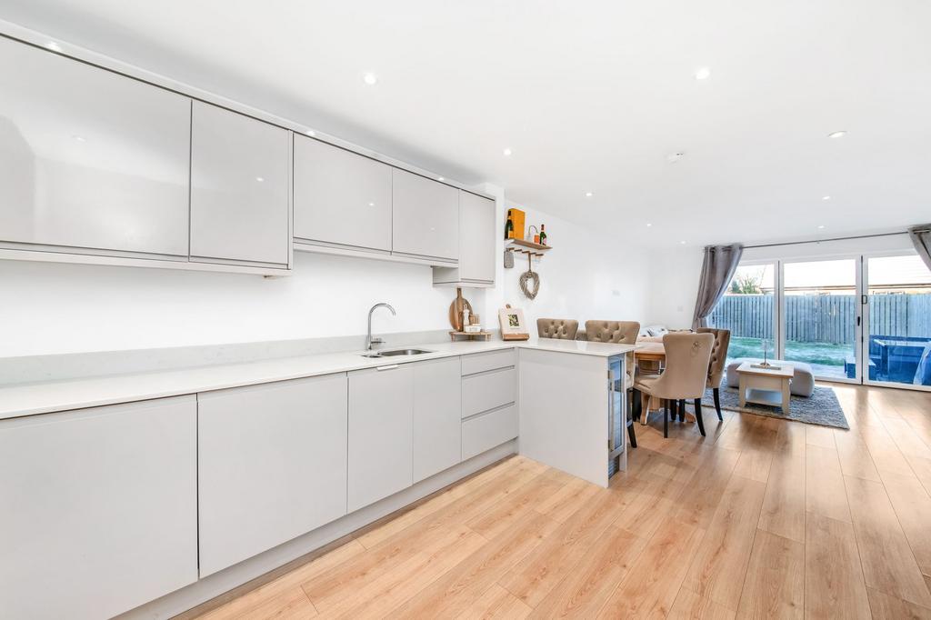 Open plan dining kitchen and family room