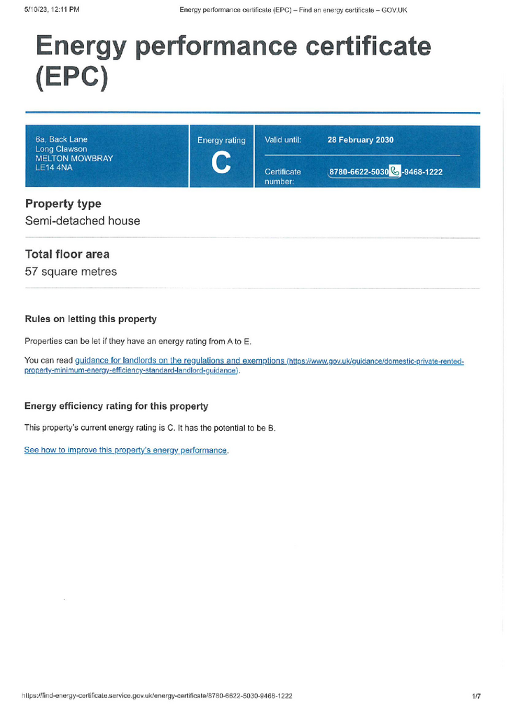 EPC Certificate