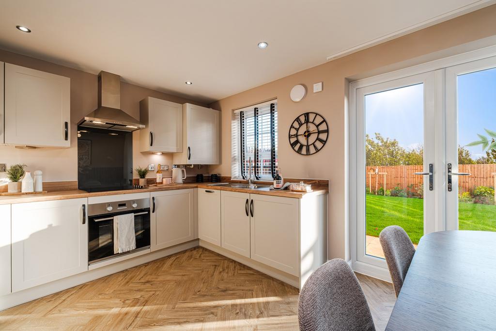 Interior view of the open plan kitchen &amp; dining...