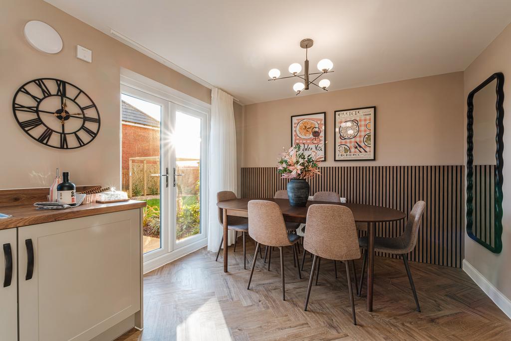 Interior view of the open plan kitchen &amp; dining...
