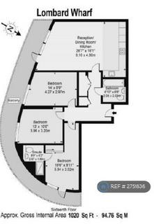 3 bedroom flat to rent, Lombard Wharf, London, SW11