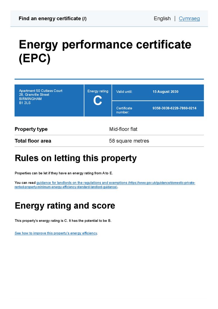 EPC Certificate