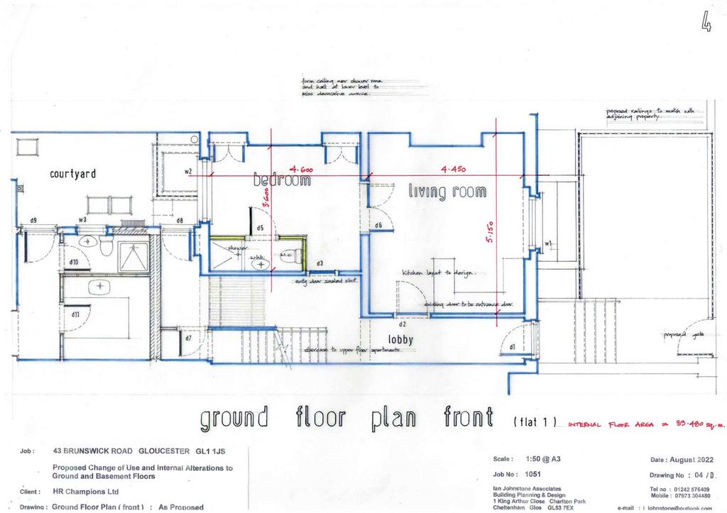 23 00451 LBC-Ground Floor Plan Front  flat 1 -4665