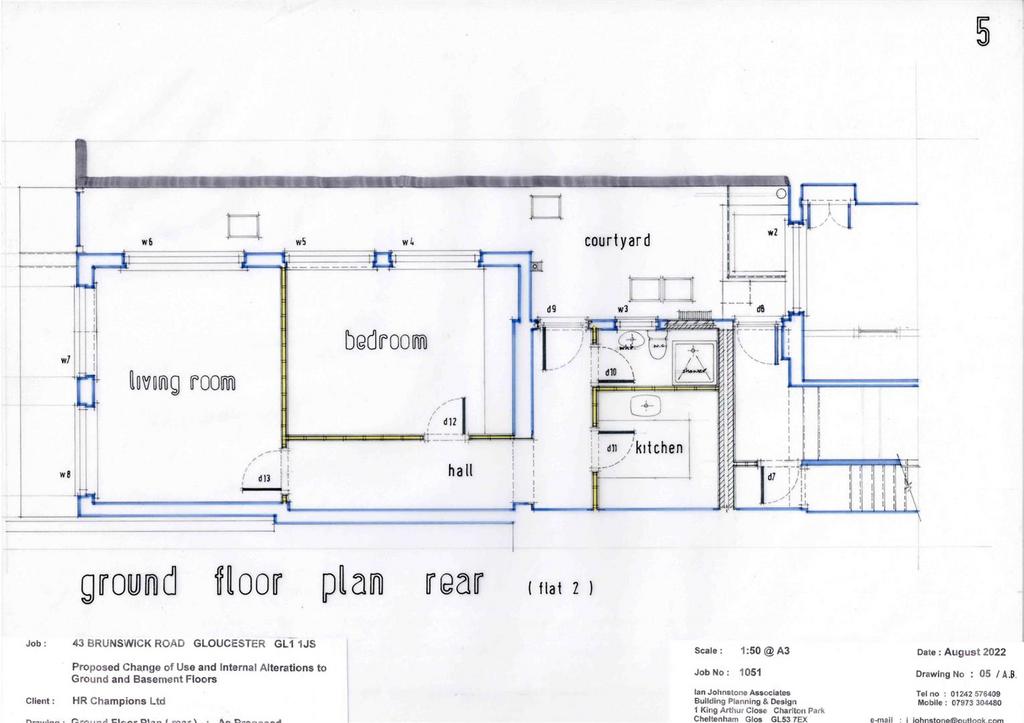 22 00910 FUL-Ground Floor Plan Rear  flat 2 -46573
