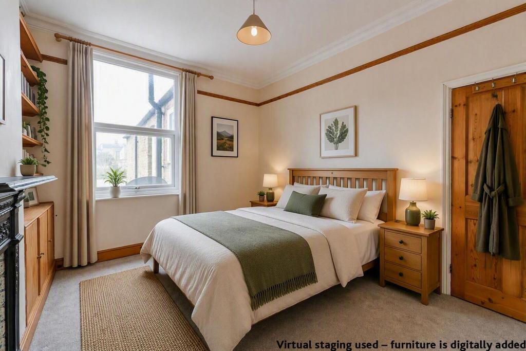 Bedroom, fireplace