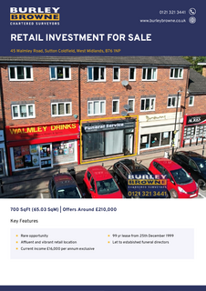 Retail property (high street) for sale, 45 Walmley Rd Sutton Coldfield B76 1NP
