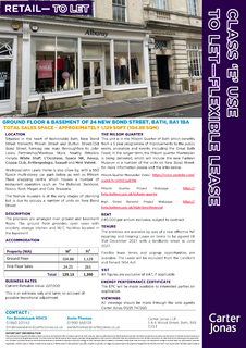 Retail property (high street) to rent, 23-24 New Bond St Bath BA1 1BA