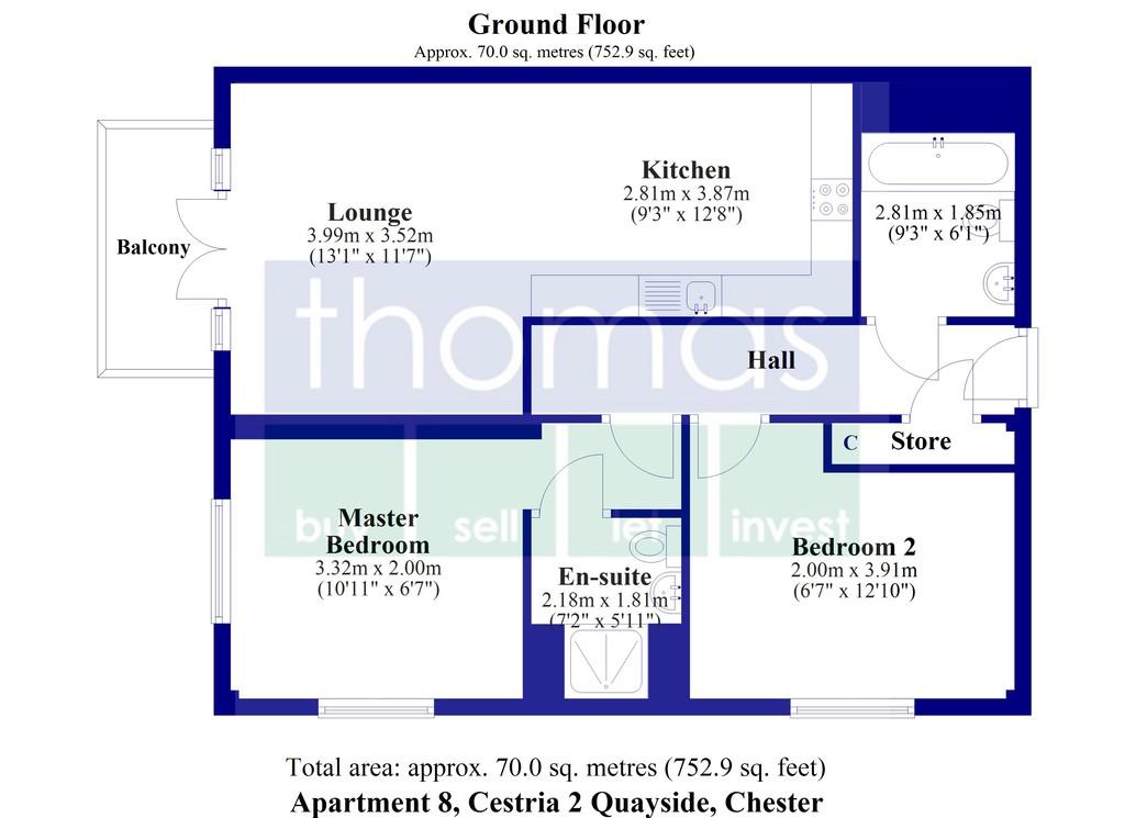 Cestria 2 Quayside Apartment 8 Floor plan