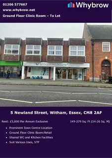 Retail property (high street) to rent, 5-5A Newland St Witham CM8 2AF