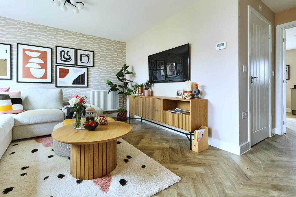 The home opens to the bright and inviting lounge