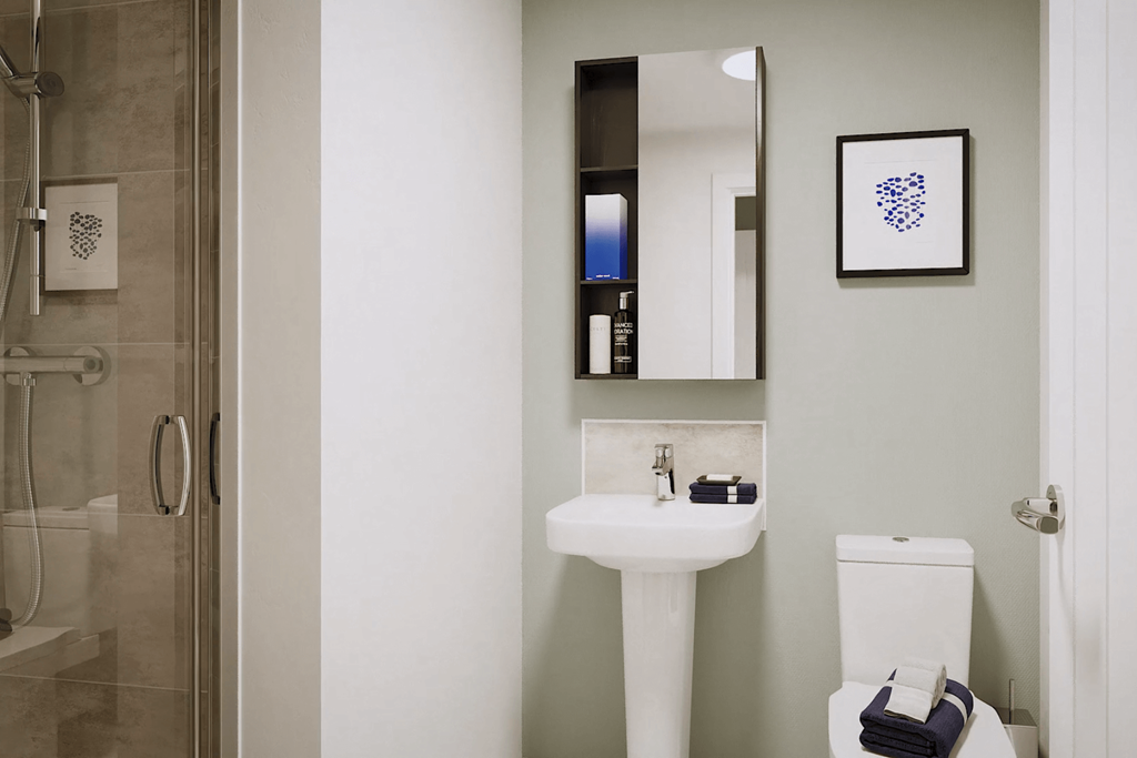 Bedroom one boasts a private ensuite