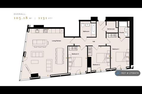 3 bedroom flat to rent, South Tower Deansgate Square, Manchester, M15