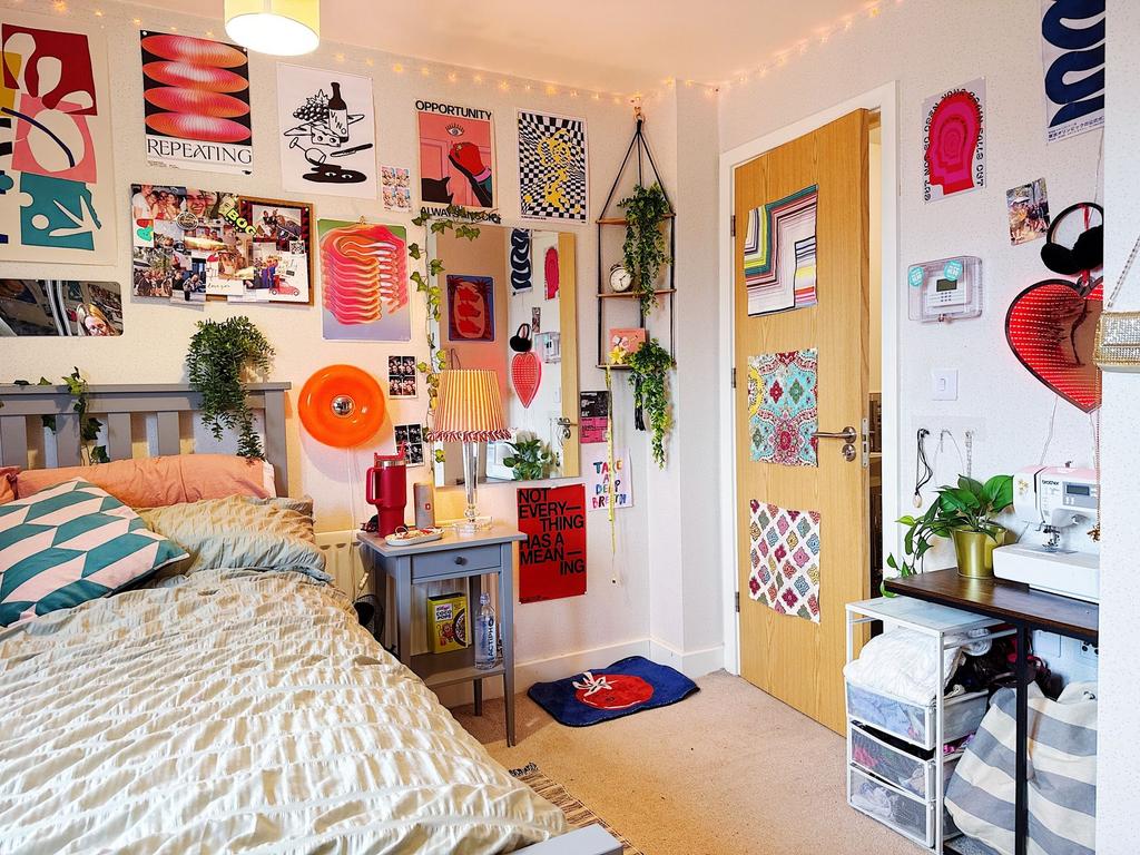 Bright, characterful bedroom with a comfortable...