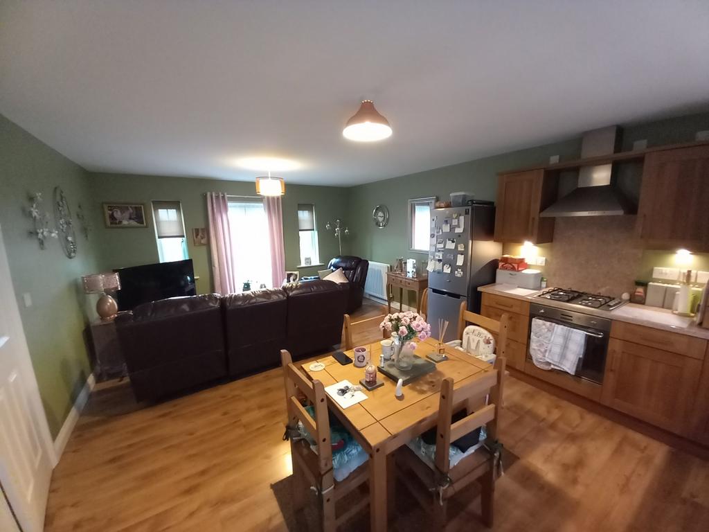 Open plan lounge diner kitchen