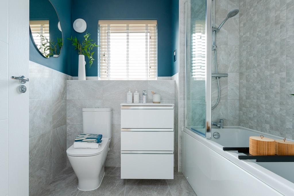 Contemporary family bathroom on the top floor