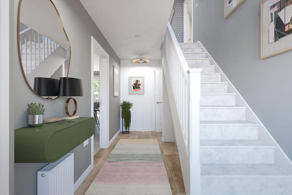 The central hallway provides easy access to all...