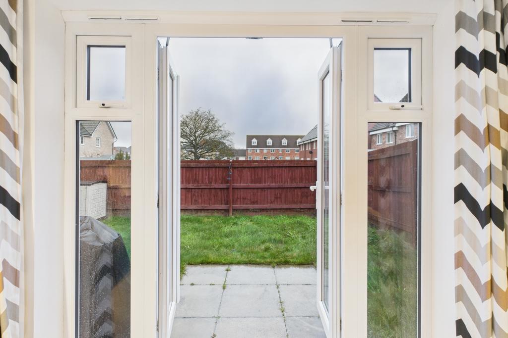 View out of the patio doors in the lounge