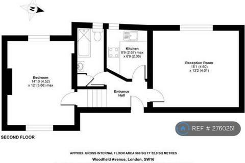 1 bedroom flat to rent, Woodfield Avenue, London, SW16
