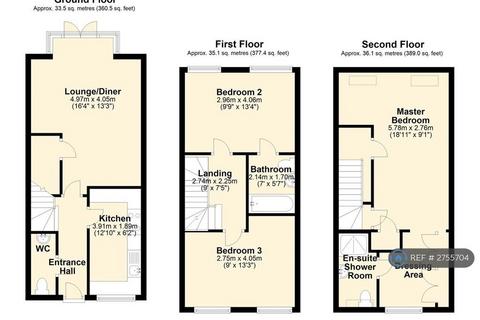 3 bedroom terraced house to rent, Laurence Rise, Dartford, DA2