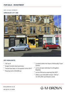 Retail property (high street) for sale, 423 High St Kirkcaldy KY1 2SG