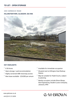Land to rent, 200 Carnegie Rd Glasgow G52 4JT