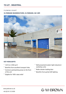 Industrial development to rent, North Ave Clydebank G81 2DR