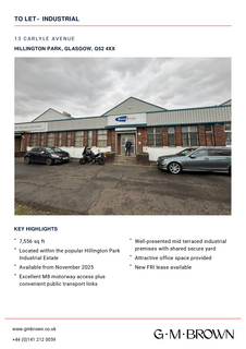 Warehouse to rent, 11-15 Carlyle Av Glasgow G52 4XX