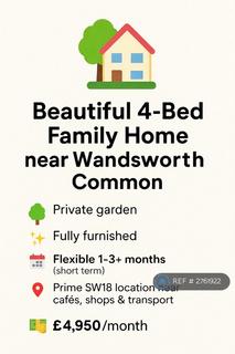 4 bedroom terraced house to rent, London, London, SW18