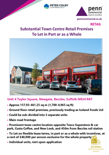 Retail property (high street) to rent, Newgate Beccles NR34 9AT