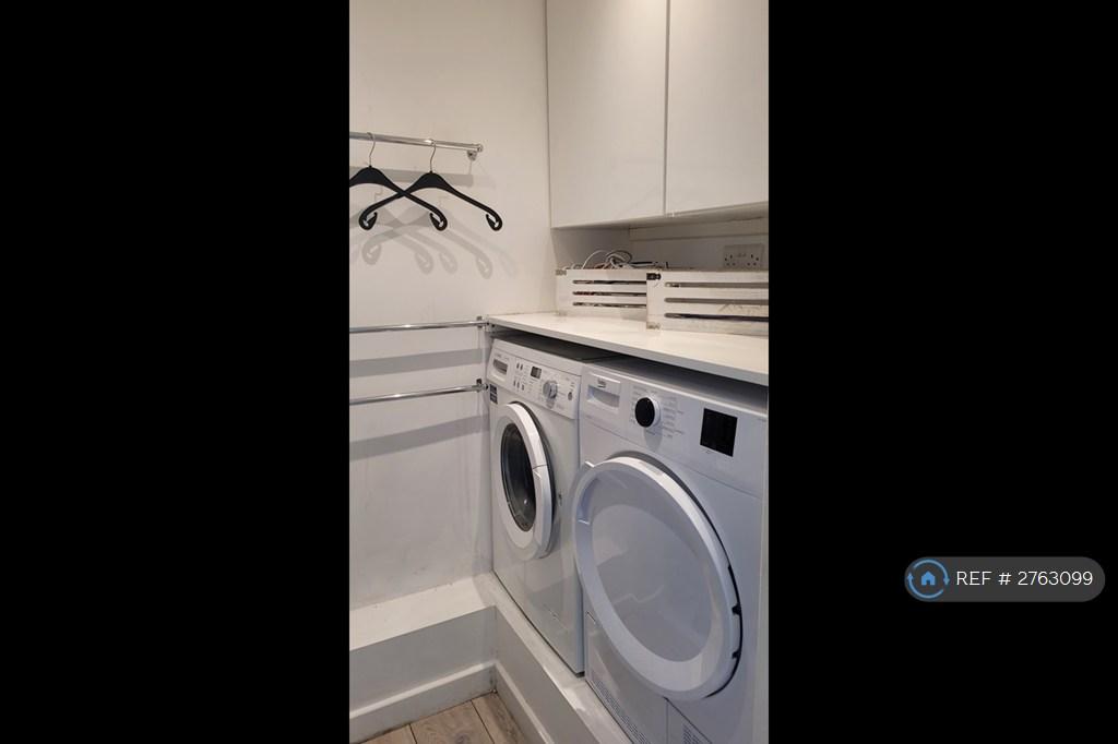 Separate Utility Room With Washer, Dryer &amp; Storage