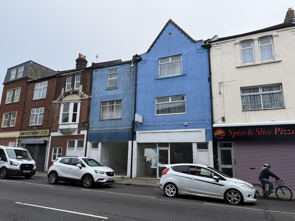 Front view of building on main road