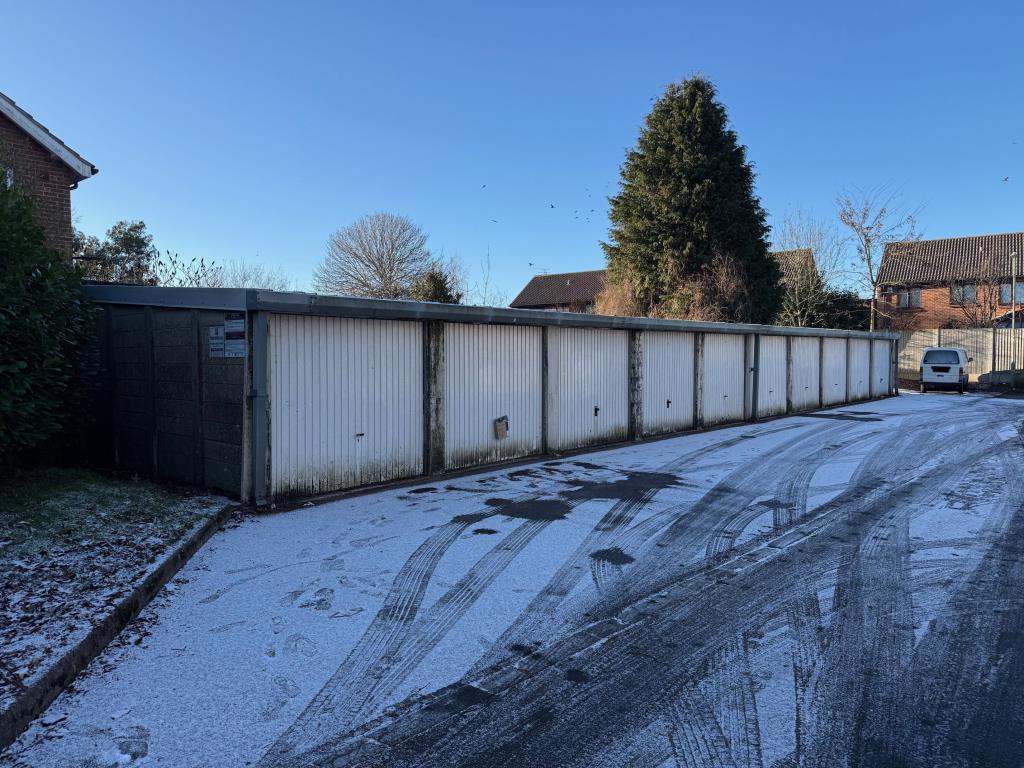 Row of ten lock up garages