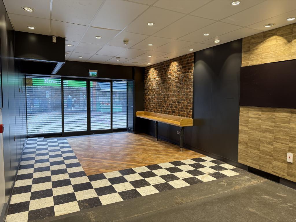 Customer serving area at front of unit