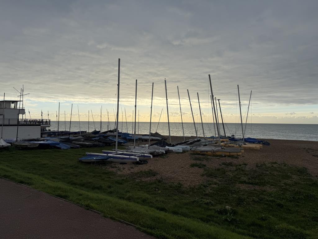 View over Bexhill sailing club and out to see