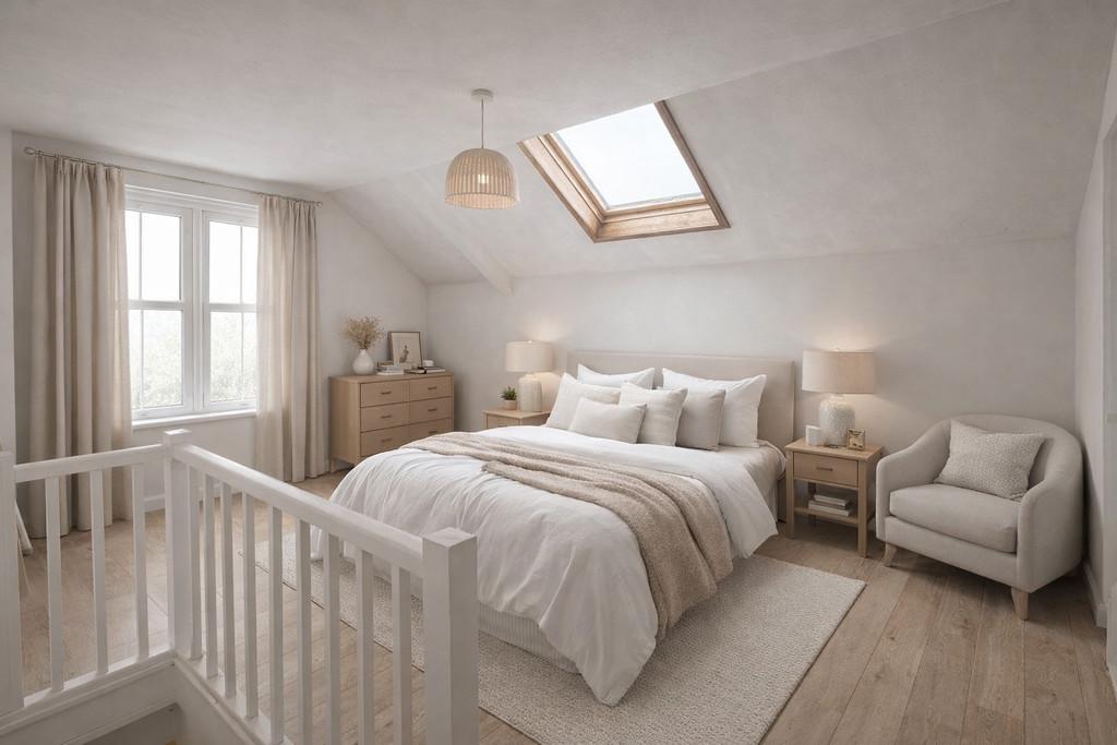 Attic bedroom for illustrative purposes