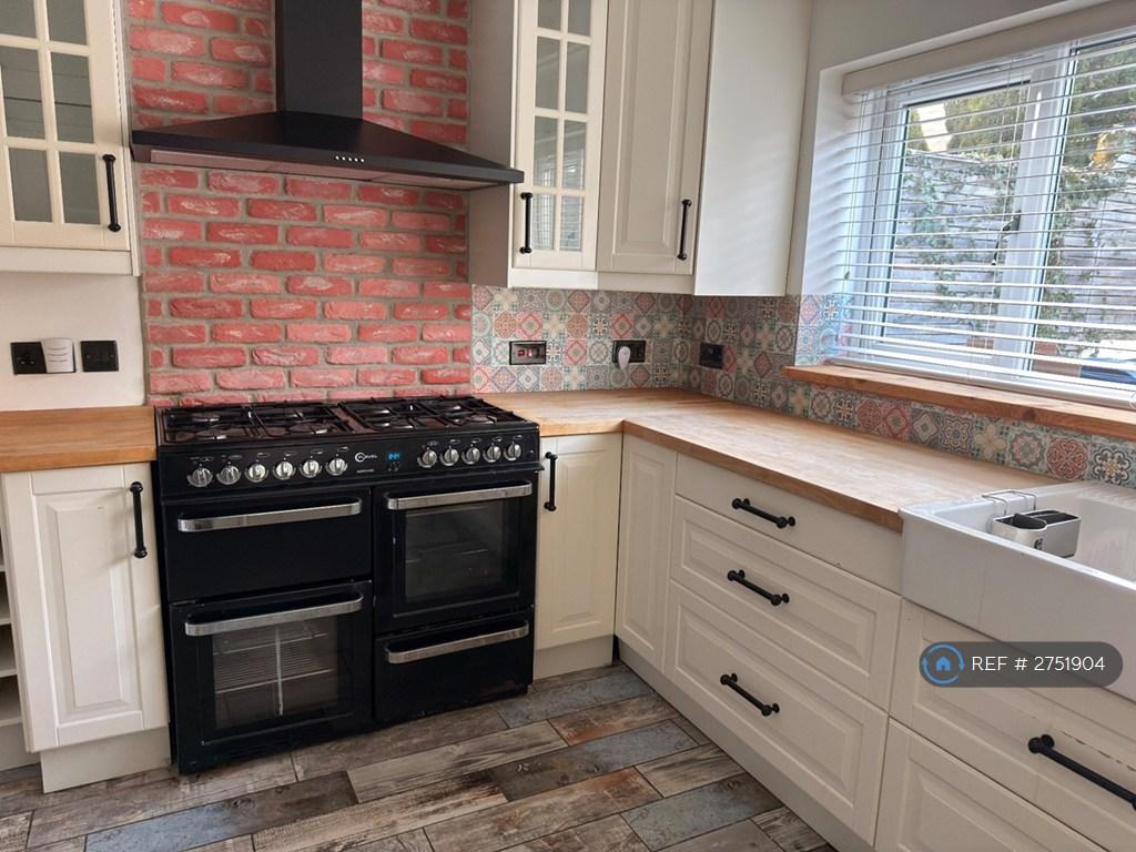 Ikea Kitchen With Tiled Floor, Double Oven