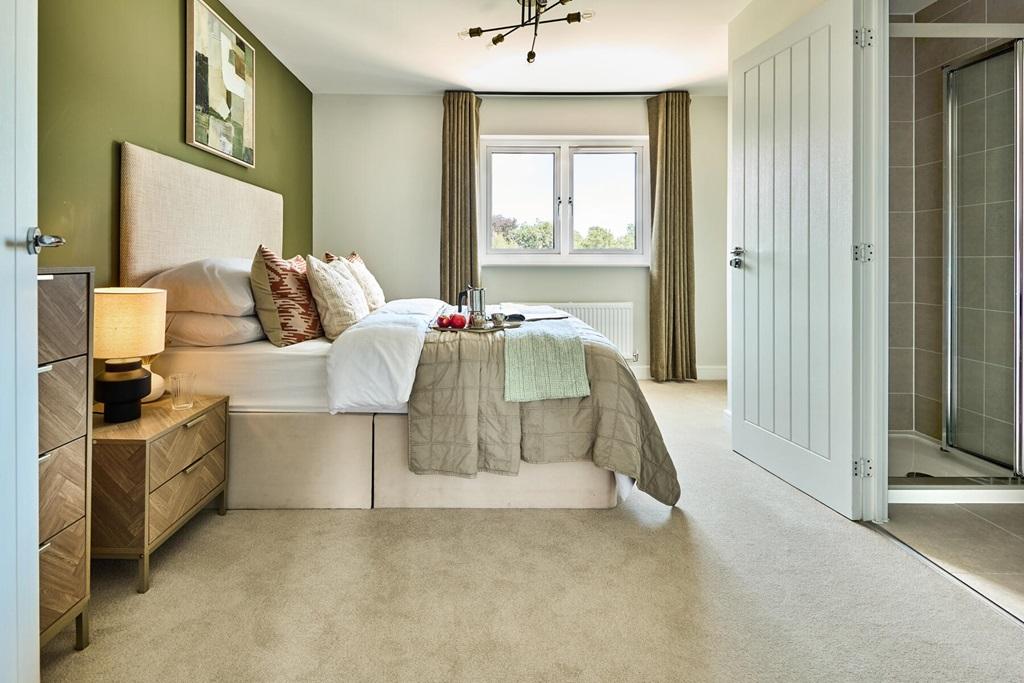 The main bedroom is spacious and overlooks the...