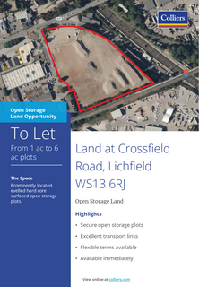 Land to rent, Crossfield Rd Lichfield WS13 6EU