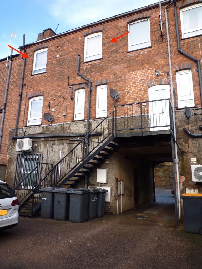 Entrance door via external staircase