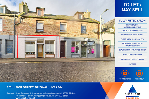 Retail property (high street) to rent, 3-5 Tulloch St Dingwall IV15 9JY