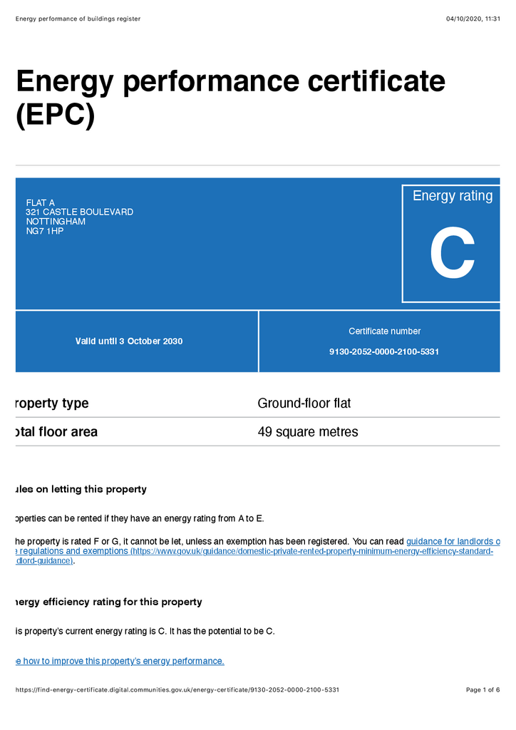 EPC Certificate