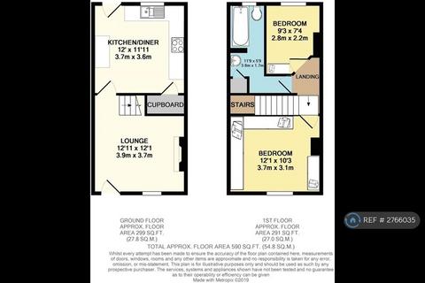2 bedroom terraced house to rent, Quoit Green, Dronfield, S18