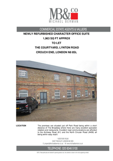 Office to rent, Lynton Rd London N8 8SL