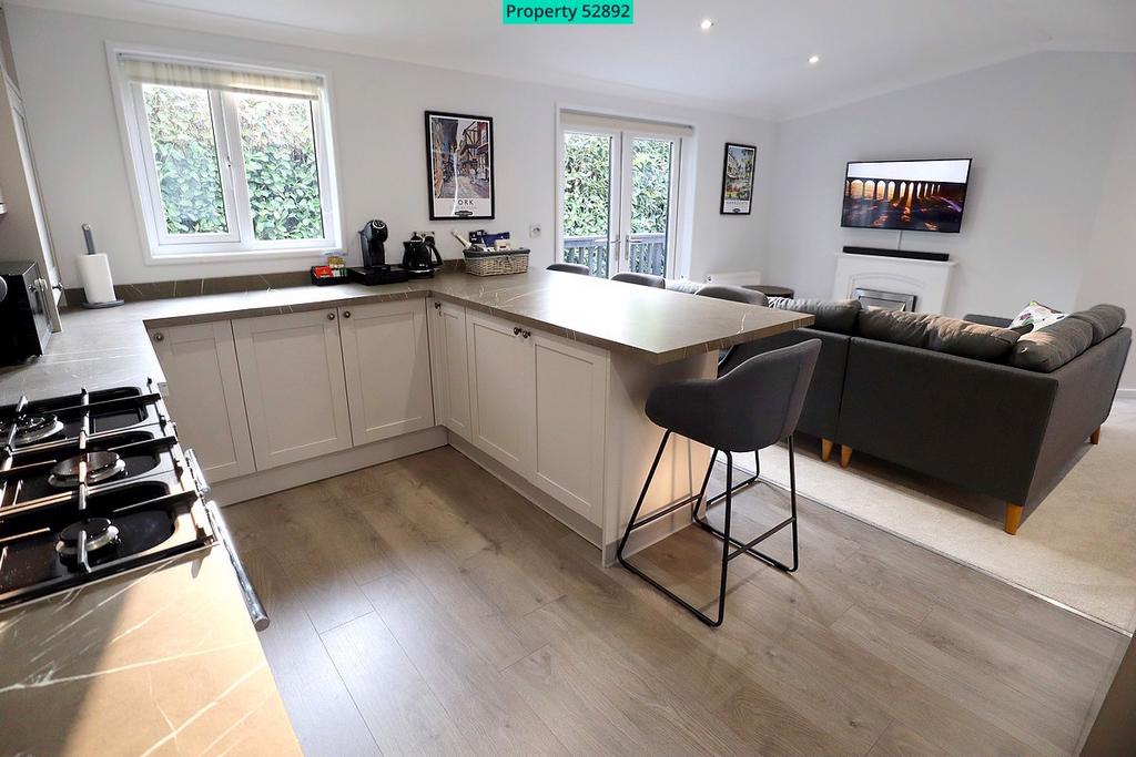 Open-plan kitchen and lounge
