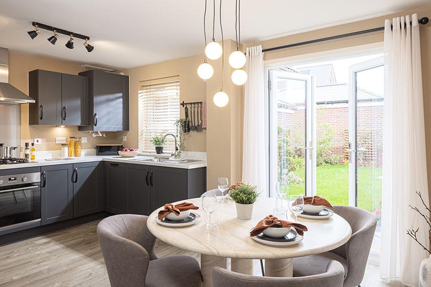 Open plan kitchen in the Maidstone 3 bedroom home