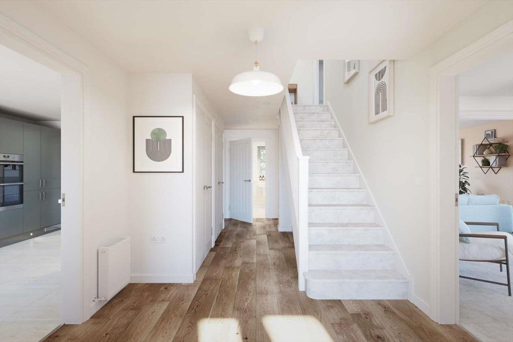 The central hallway provides easy access to all...