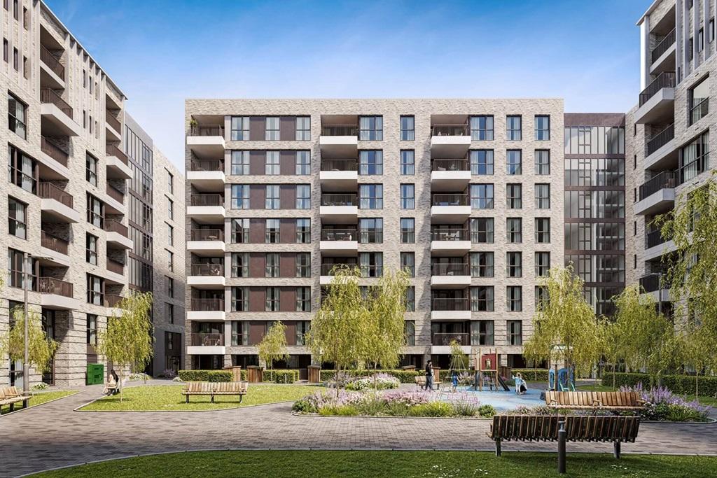 Valence View communal courtyard (CGI street scene)